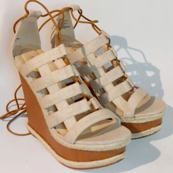 Shoe Dazzle Shoes Shoedazzle Natural Canvas Jute Donnica